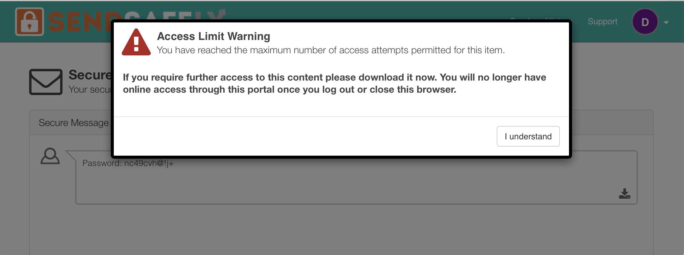 Access Warning Limit