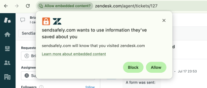 Browser prompt