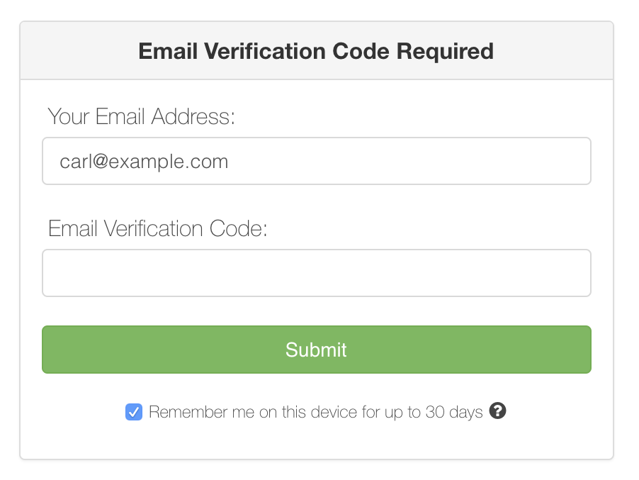 email verification code generator