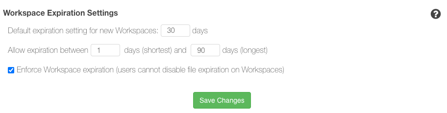 Enterprise Console Workspace Expiration Settings