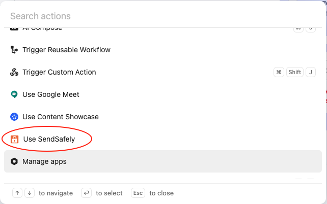 Intercom Action Use SendSafely-1