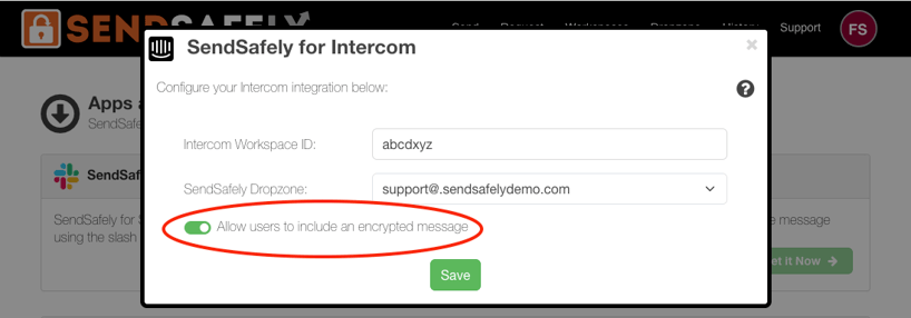 Intercom Secure Message